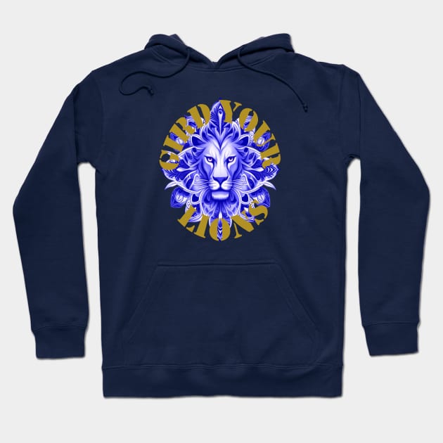 Gird Your Lions England Motivational Idiom Blue Hoodie by taiche